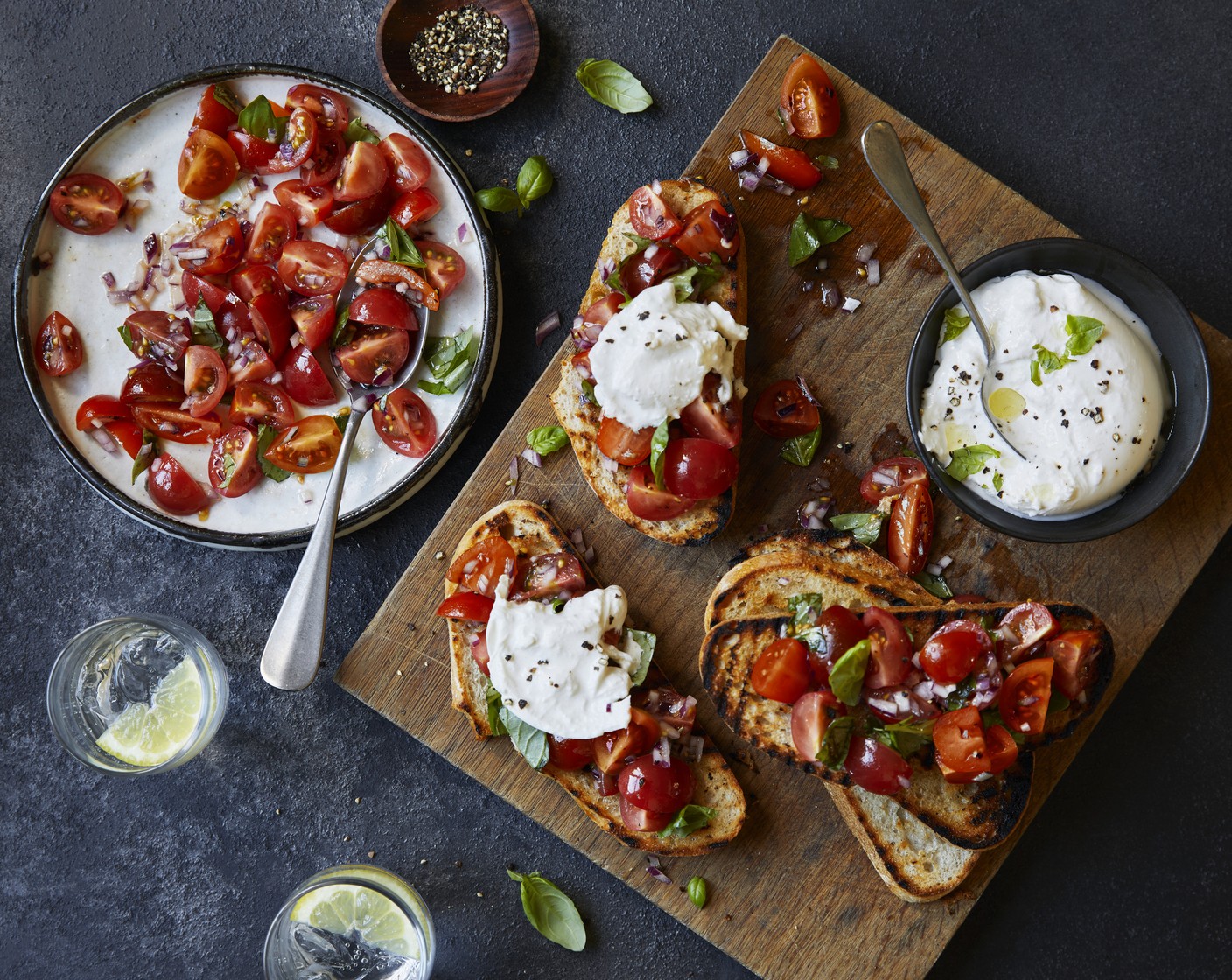 Tomato bruschetta with burrata and basil Recipe M&S