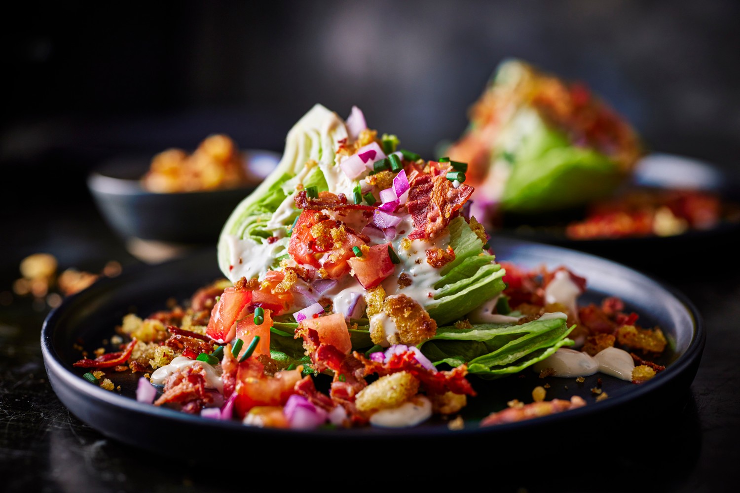 Wedge salad recipe with blue cheese ranch dressing
