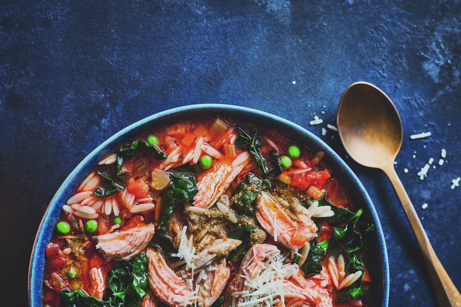Super-juicy turkey orzo soup