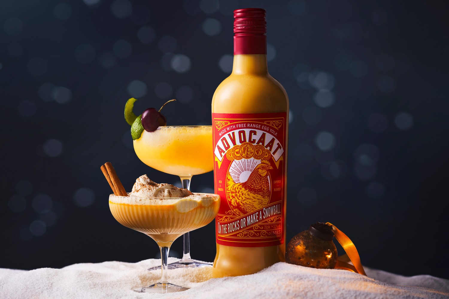 Festive snowball cocktail