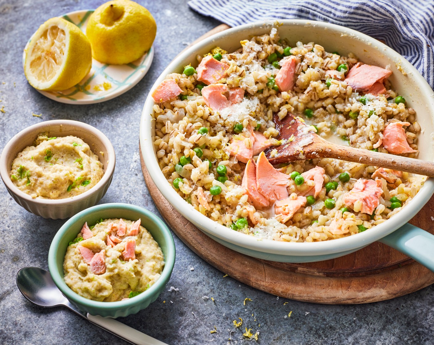 step 6 Either flake the salmon (1) and stir it through, or serve it on the side as a finger food. 

(All age suitability recommendations and recipes are only guides, please alter as appropriate to suit your baby’s weaning journey)