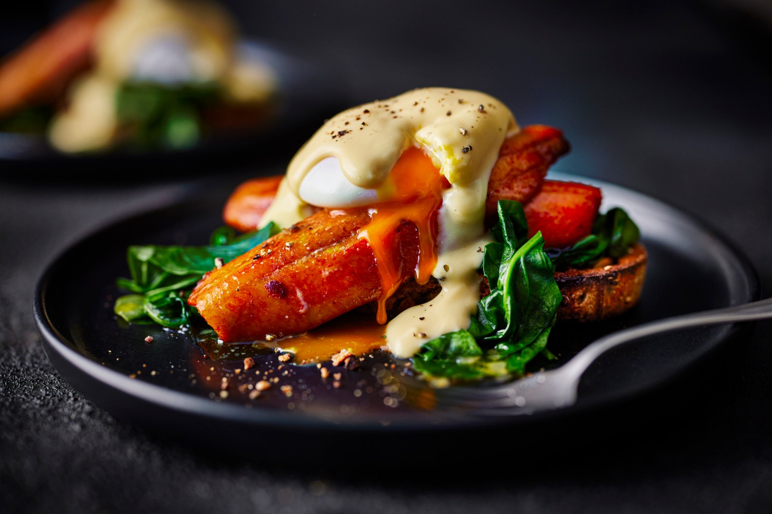 Kippers Florentine on toast