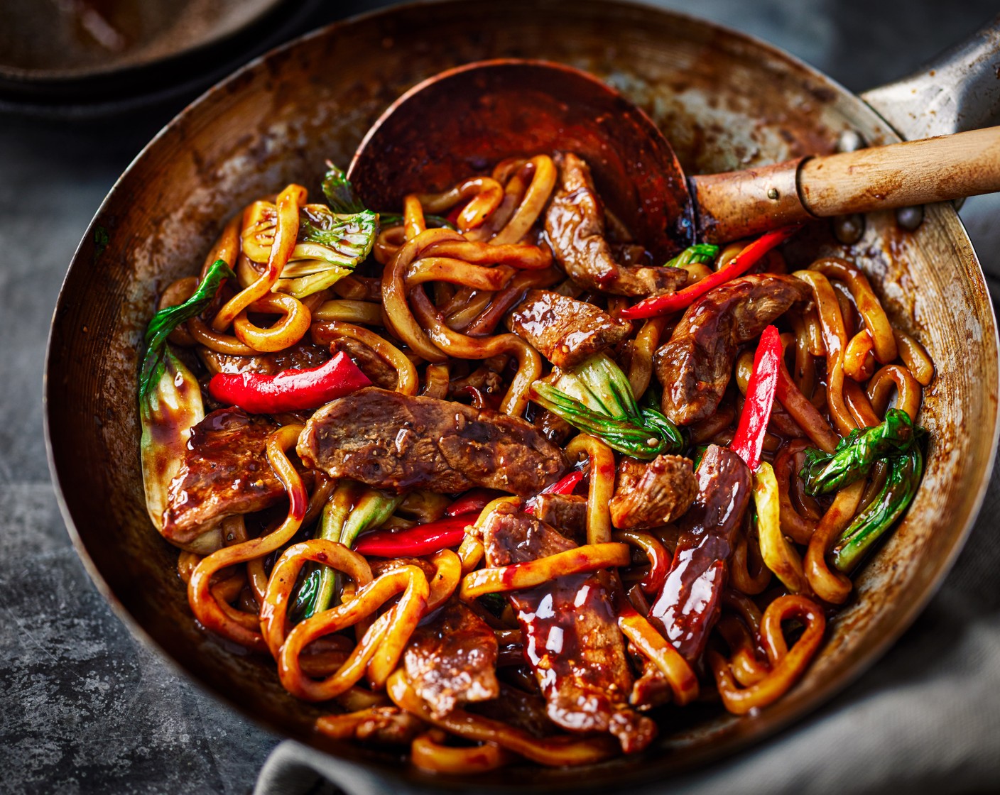 Sticky plum and ginger duck noodles