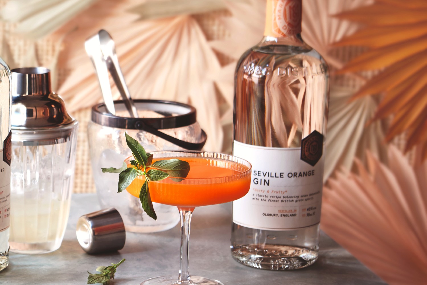Thai basil and blood orange cosmo