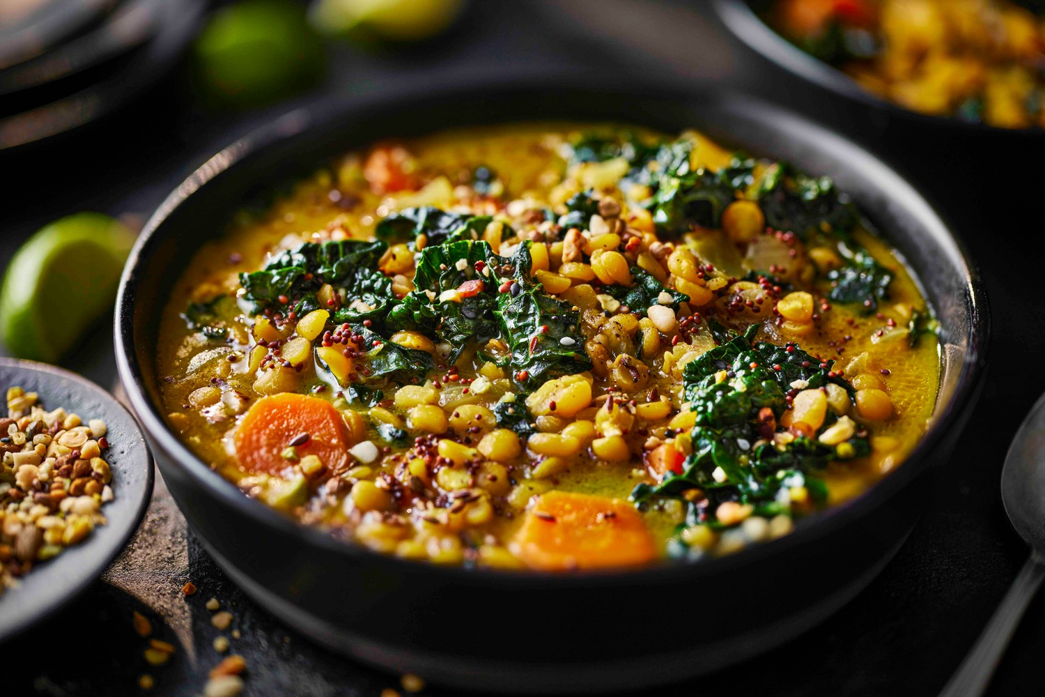 Turmeric, lemongrass and split pea broth