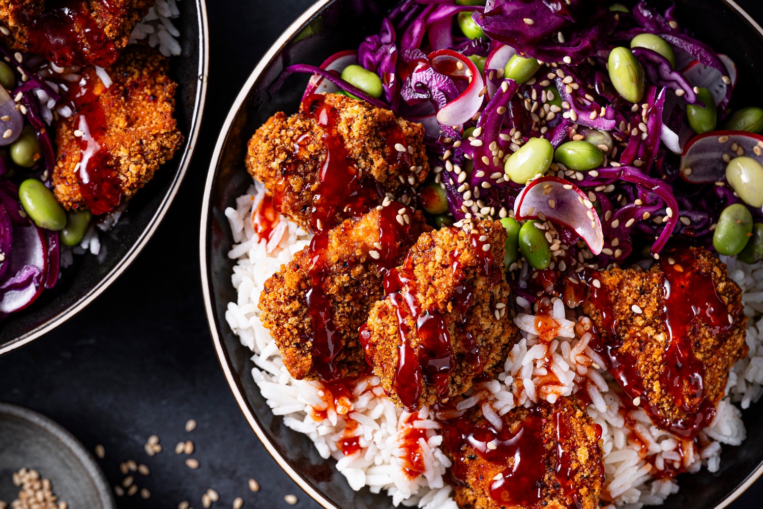 Korean ‘fried’ chicken rice bowl