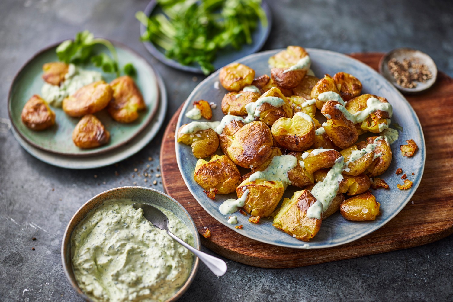 Air fryer smashed potato salad