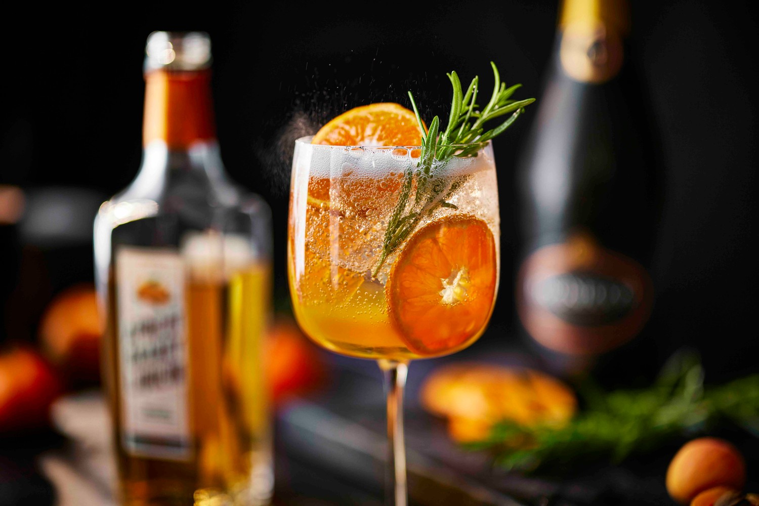 Apricot, clementine and rosemary spritz