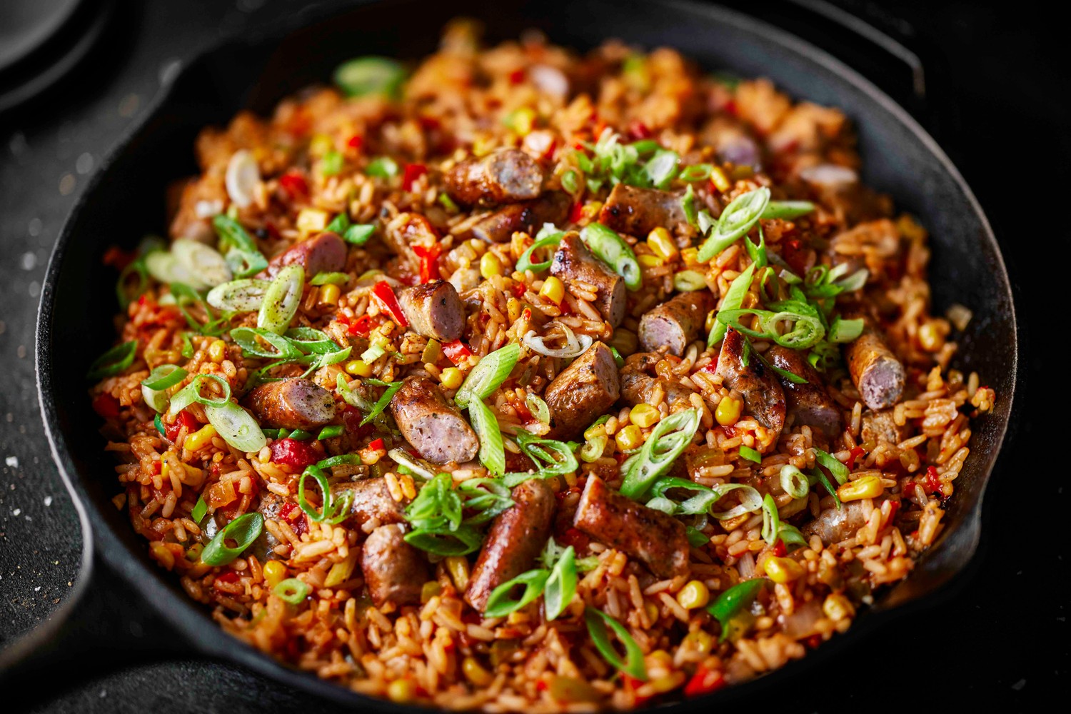 Smoky one-pot sausage and corn rice recipe