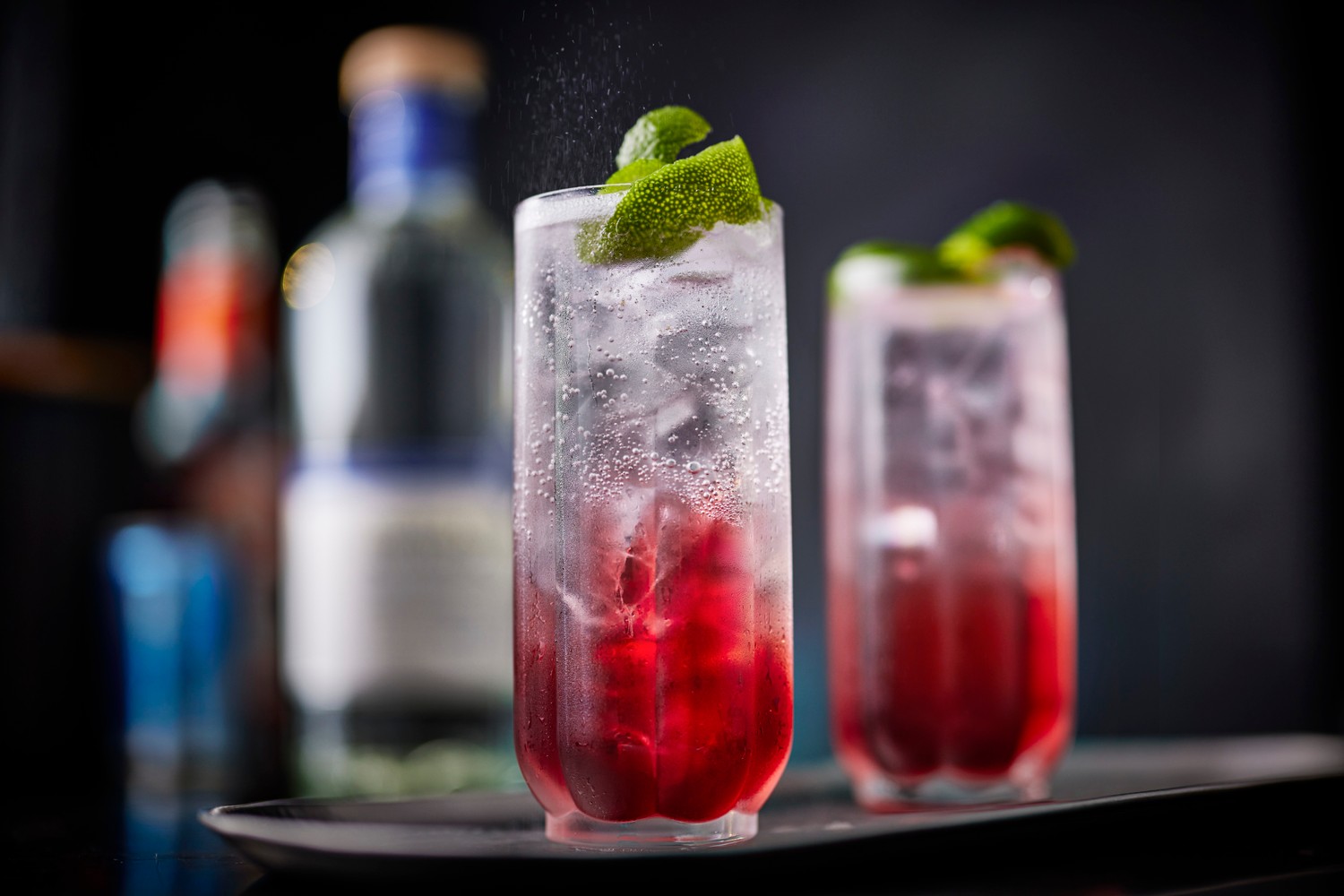 Raspberry, rhubarb and hibiscus soda