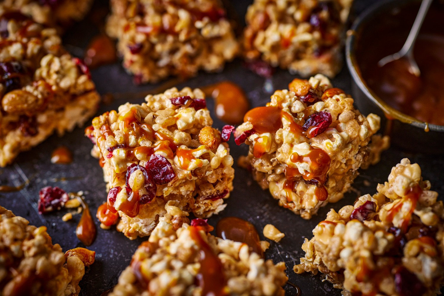 Marmite caramel popcorn bars recipe