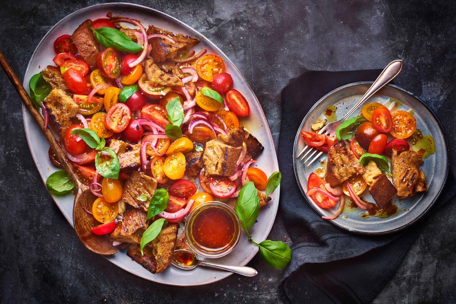 Summer tomato and sourdough salad