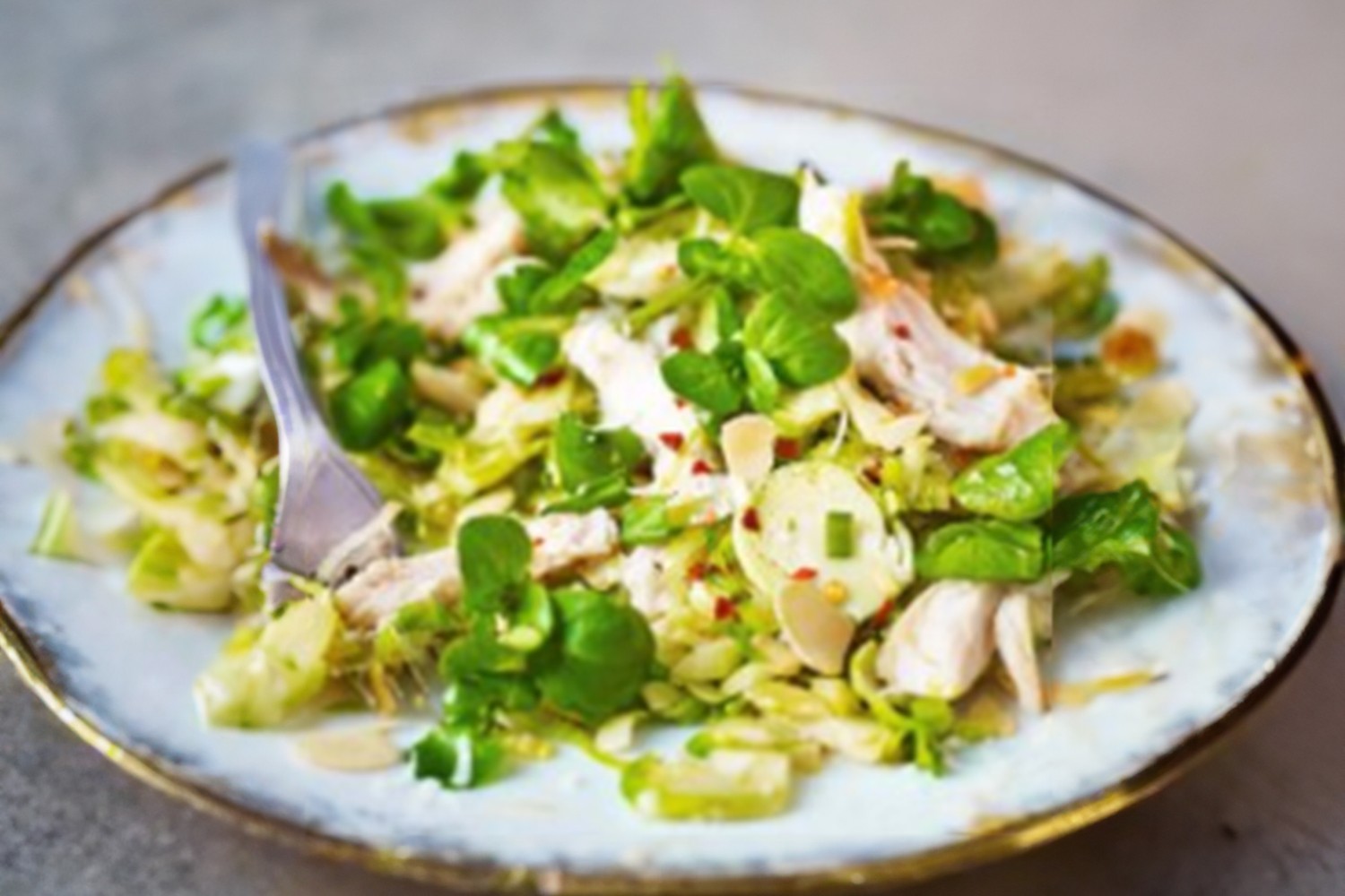 Brussels sprouts, chicken and pecorino winter salad