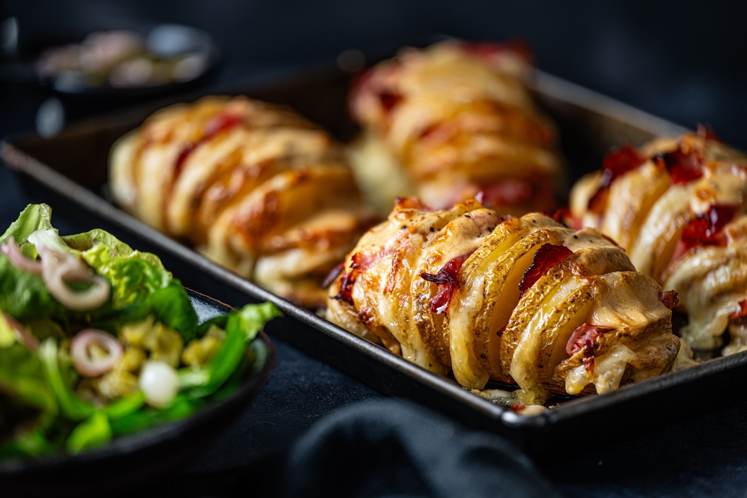 Croque monsieur hasselback potatoes