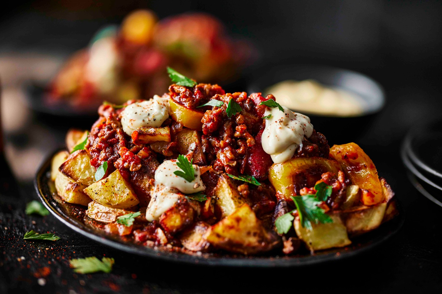 Loaded patatas bravas beef bowls