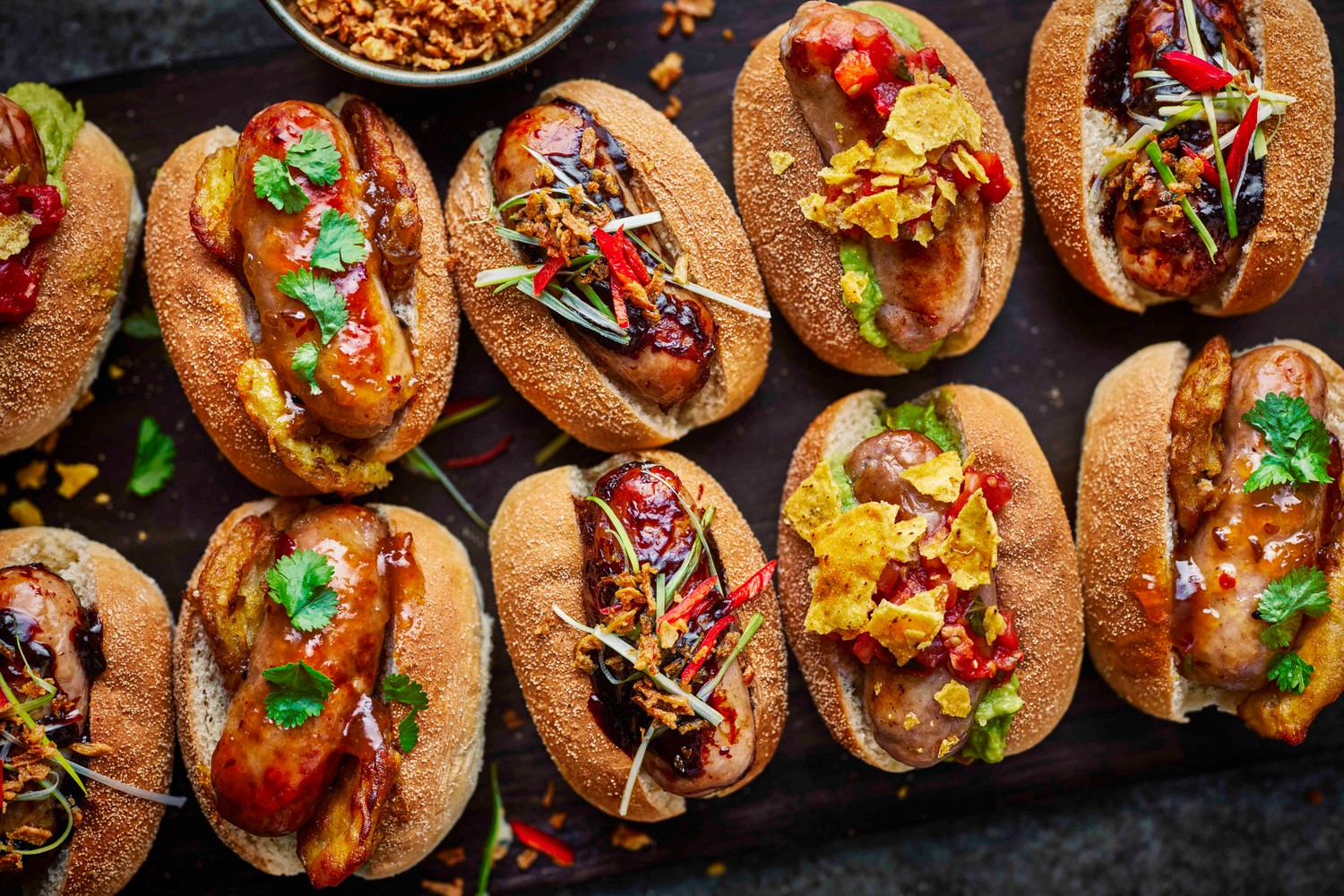Bonfire night hot dog toppers