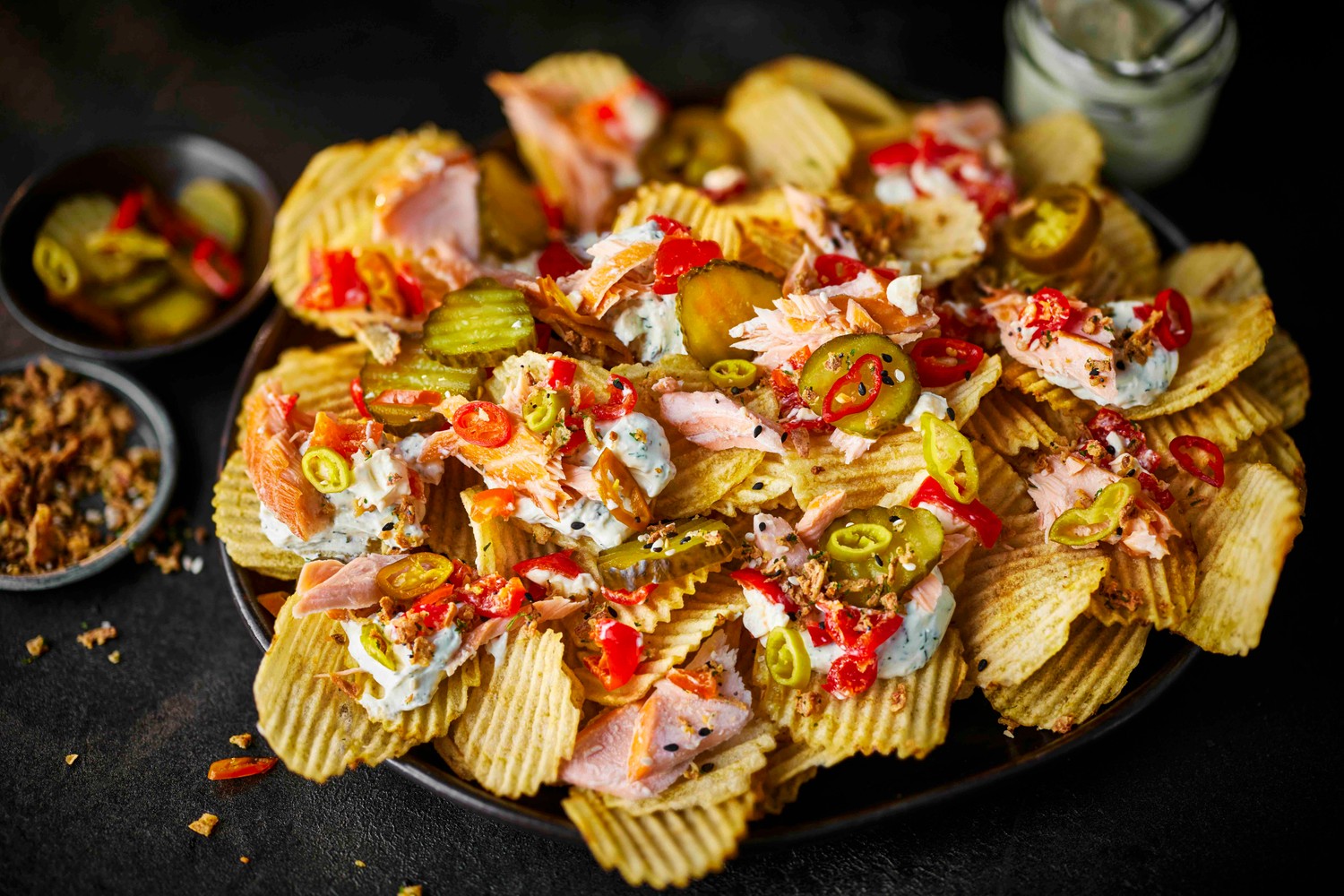 Everything salmon bagel loaded crisps recipe