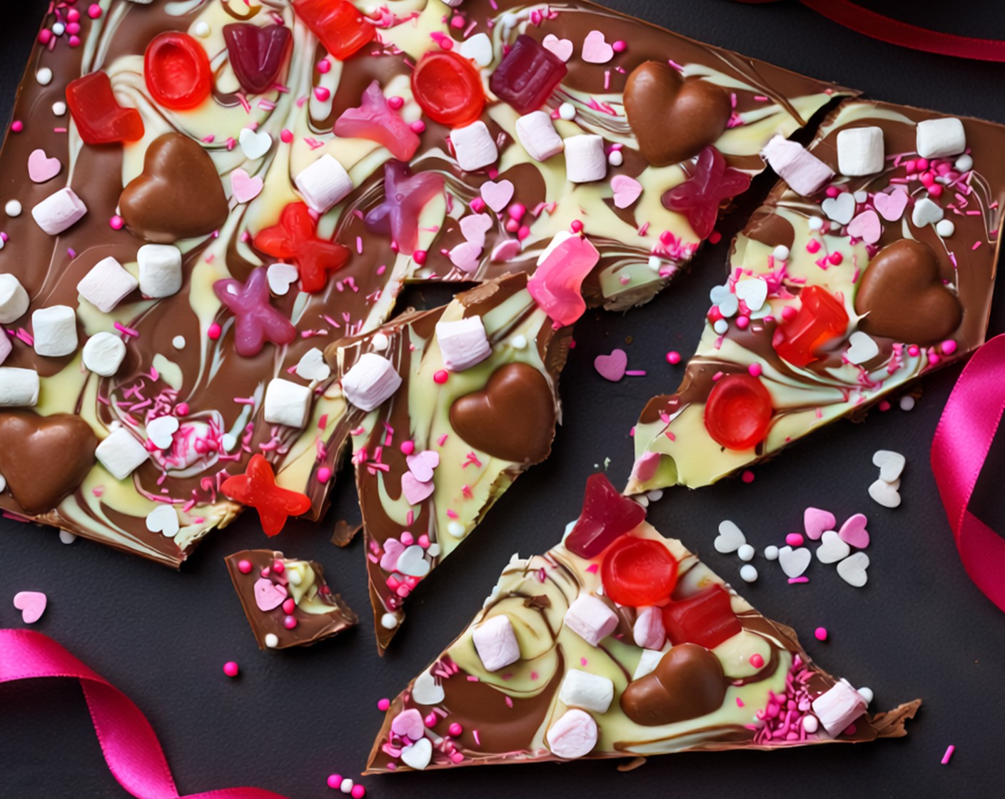 step 3 Decorate with the M&S puppy love jelly sweets (to taste), chocolate (to taste), M&S jazzie sprinkles (to taste) and marshmallows (to taste). Allow to set in the fridge before breaking into shards.