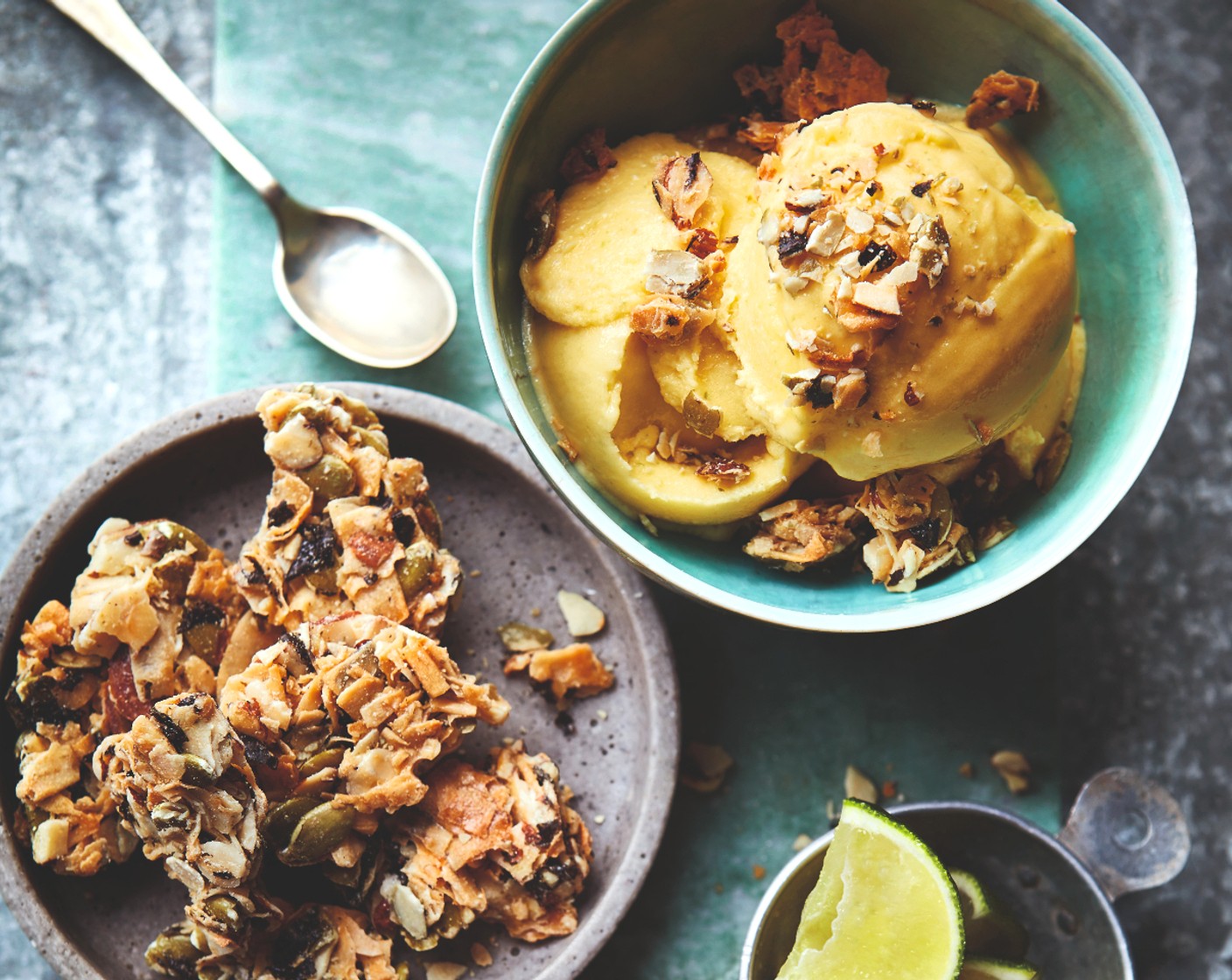 step 3 Scoop into bowls and top with M&S tropical fruit and nut topper (3 tbsp).