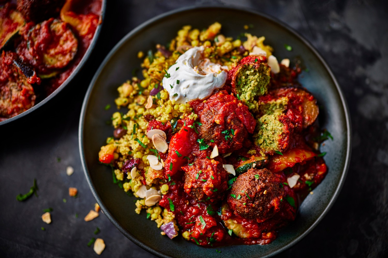 Falafel and harissa stew