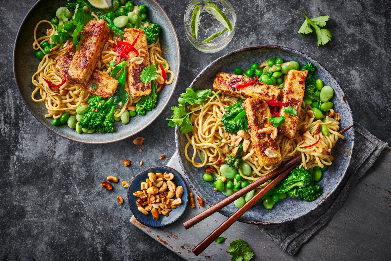Sticky peanut tofu stir fry