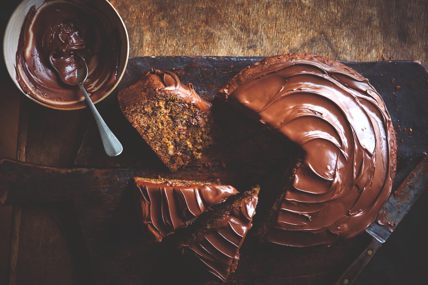 Brown butter chocolate banana cake