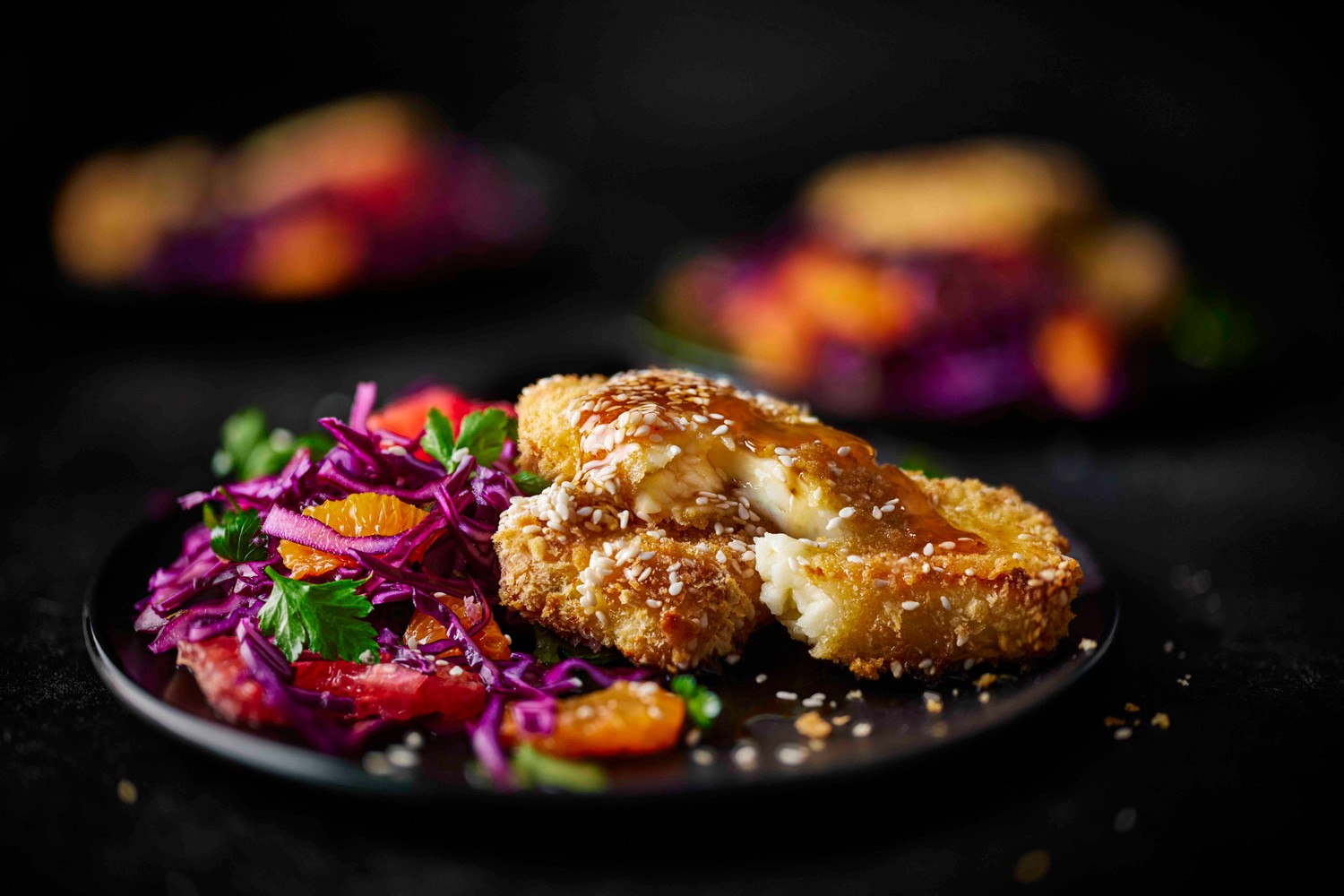 Air fryer hot maple halloumi schnitzel recipe