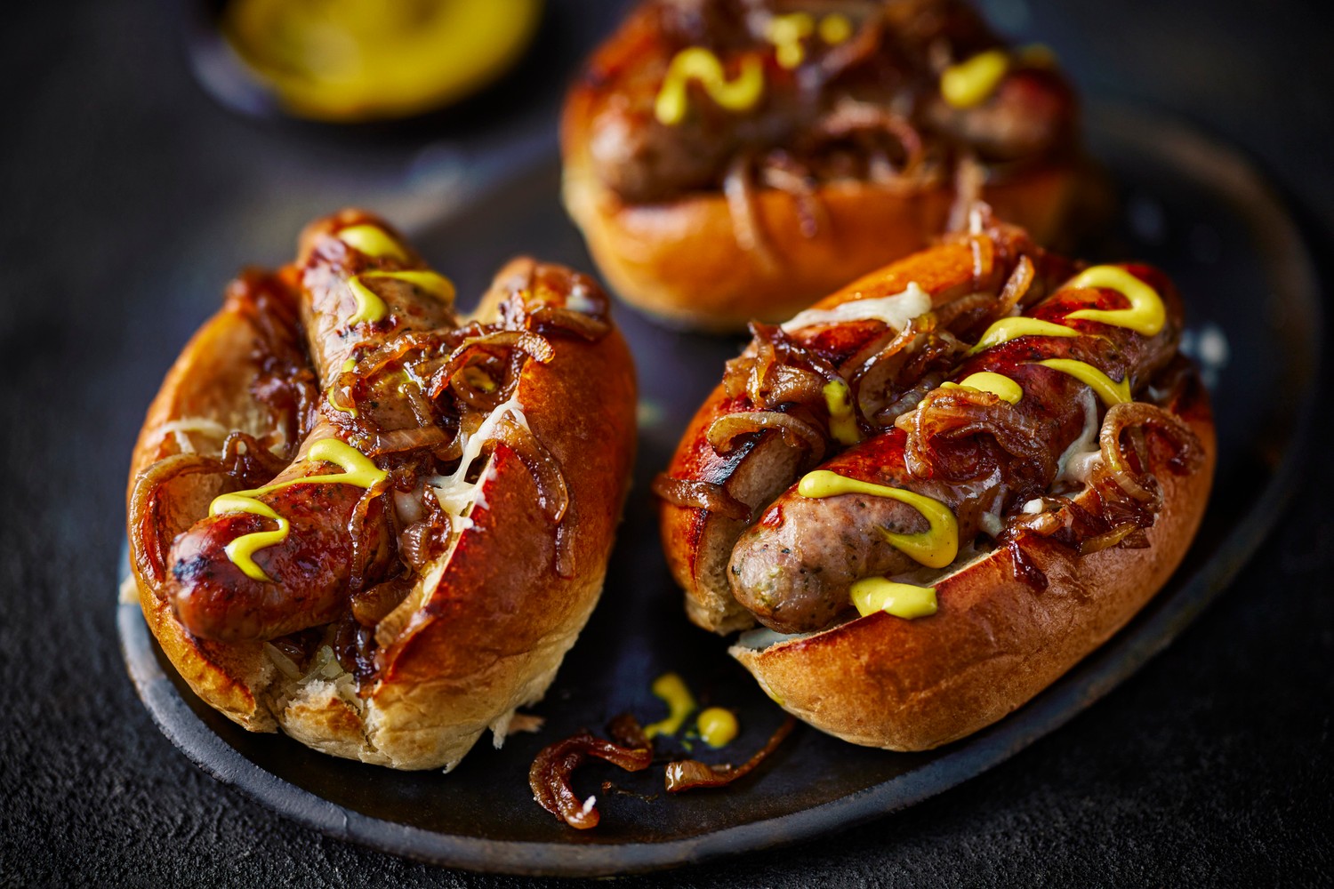 French onion hot dogs