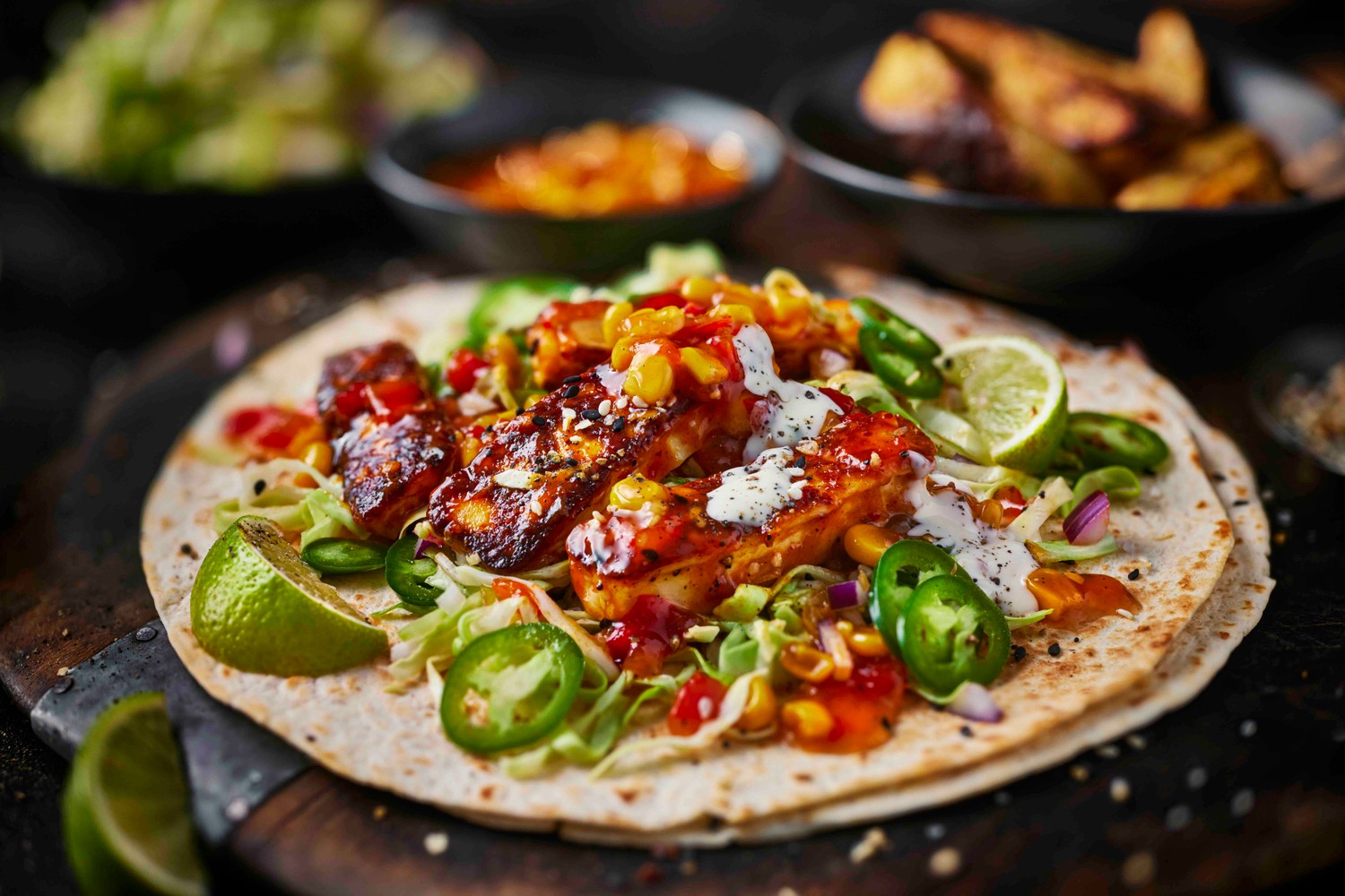 Honey Buffalo halloumi and ranch wraps recipe