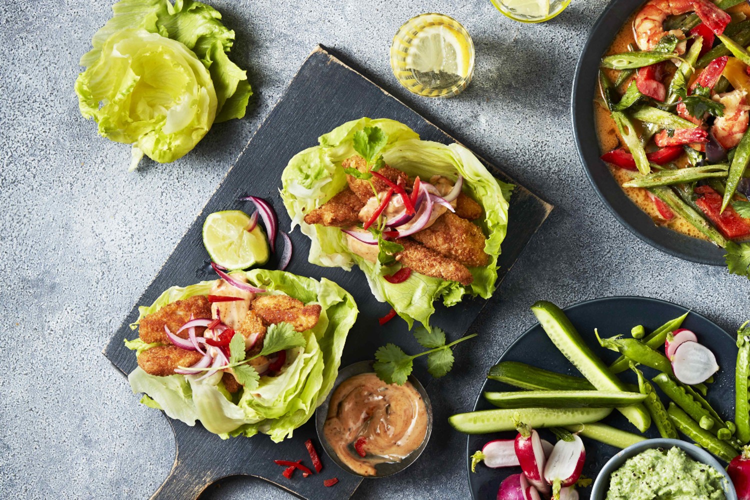 Fish taco lettuce cups