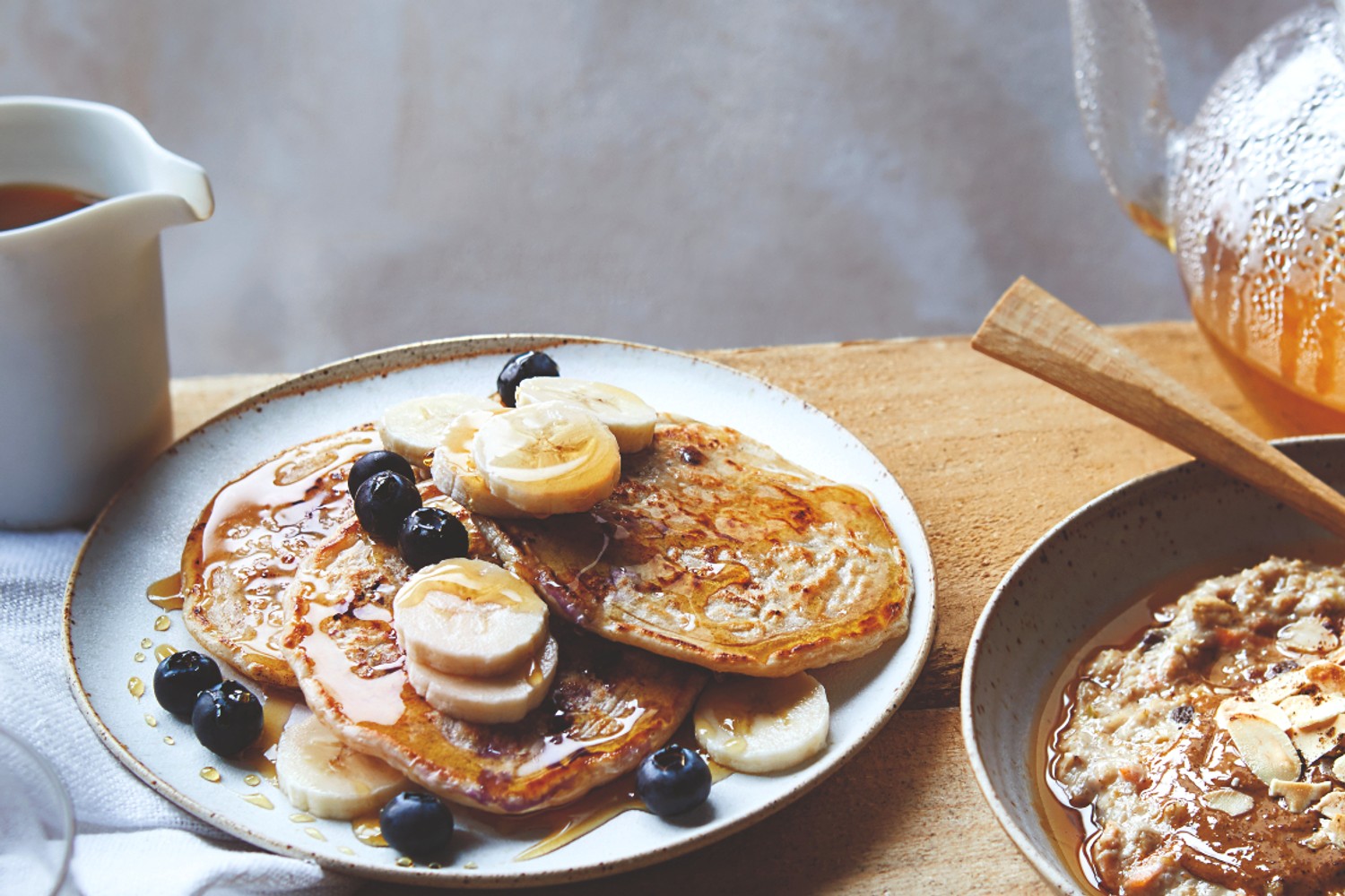Blueberry and banana pancakes