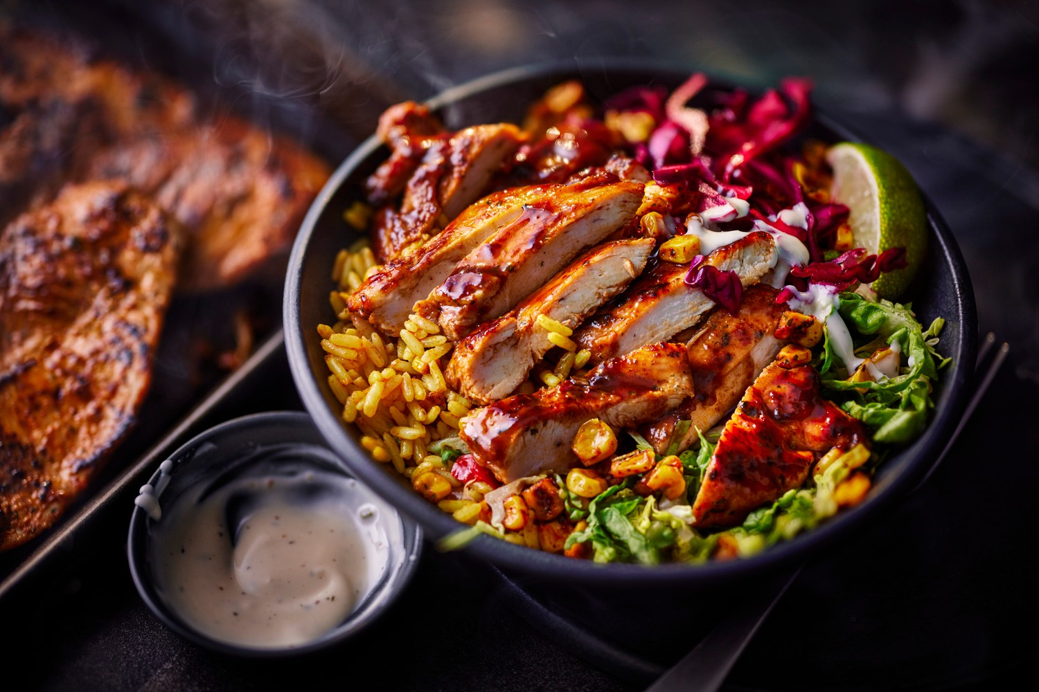 Barbecue chicken ranch bowl