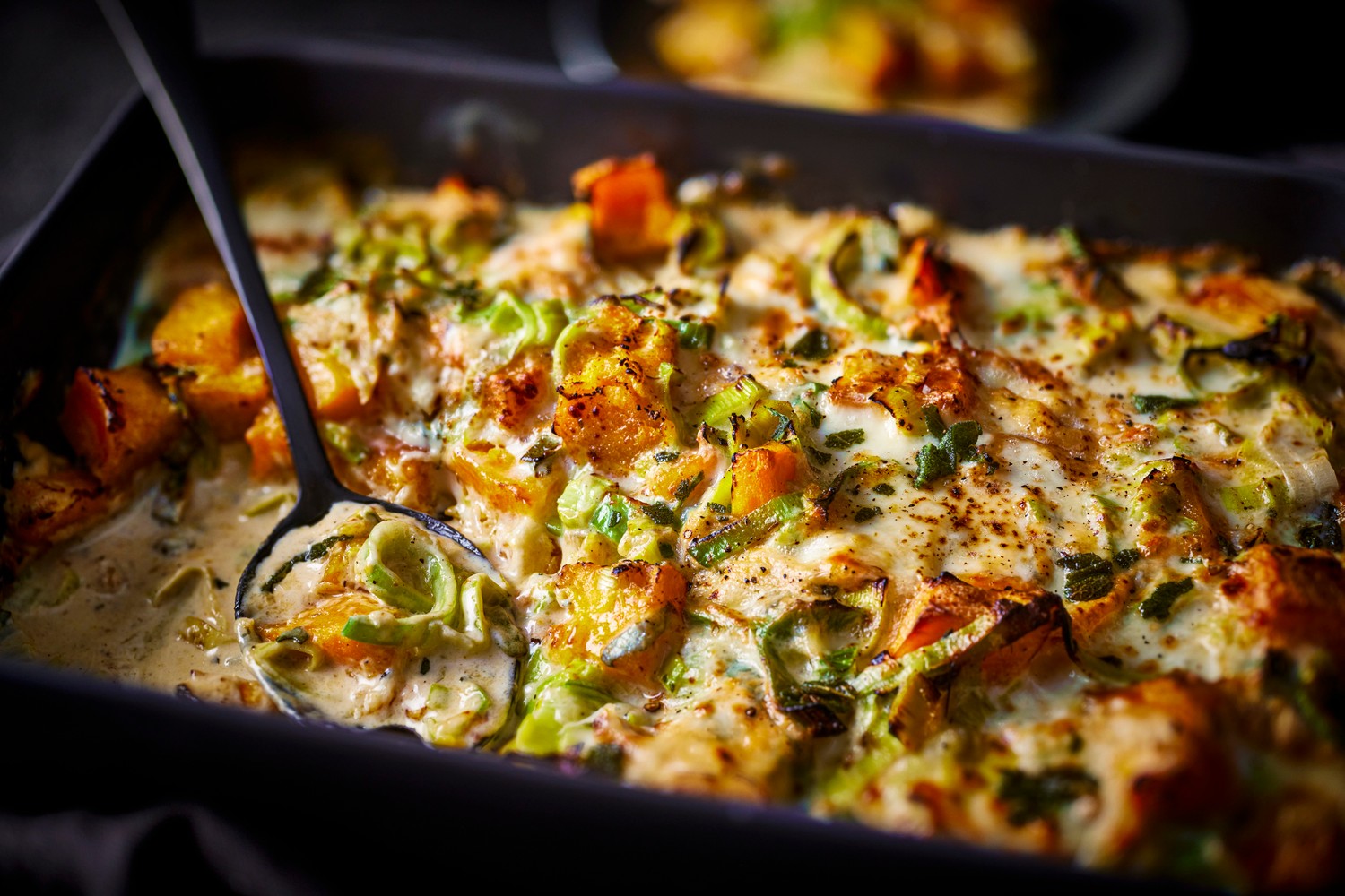 Crown prince squash and taleggio gratin recipe