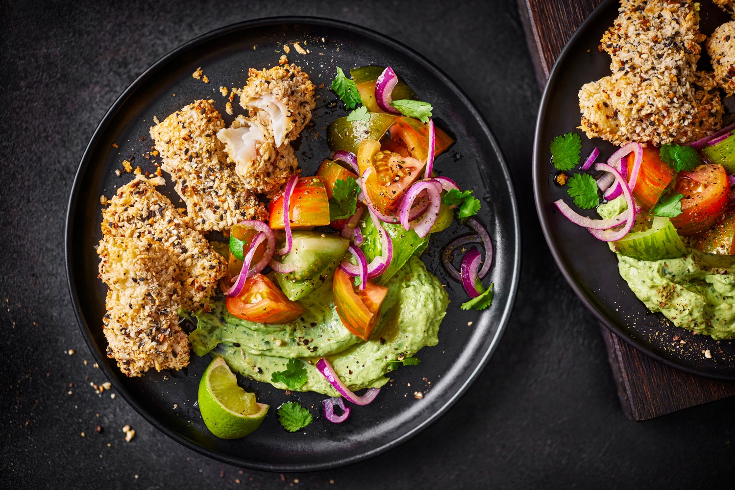 Everything seasoning-crusted fish fingers recipe