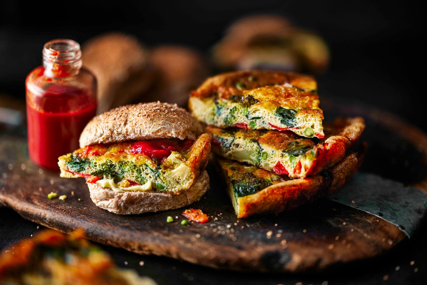 Healthy veg-packed frittata sandwich recipe