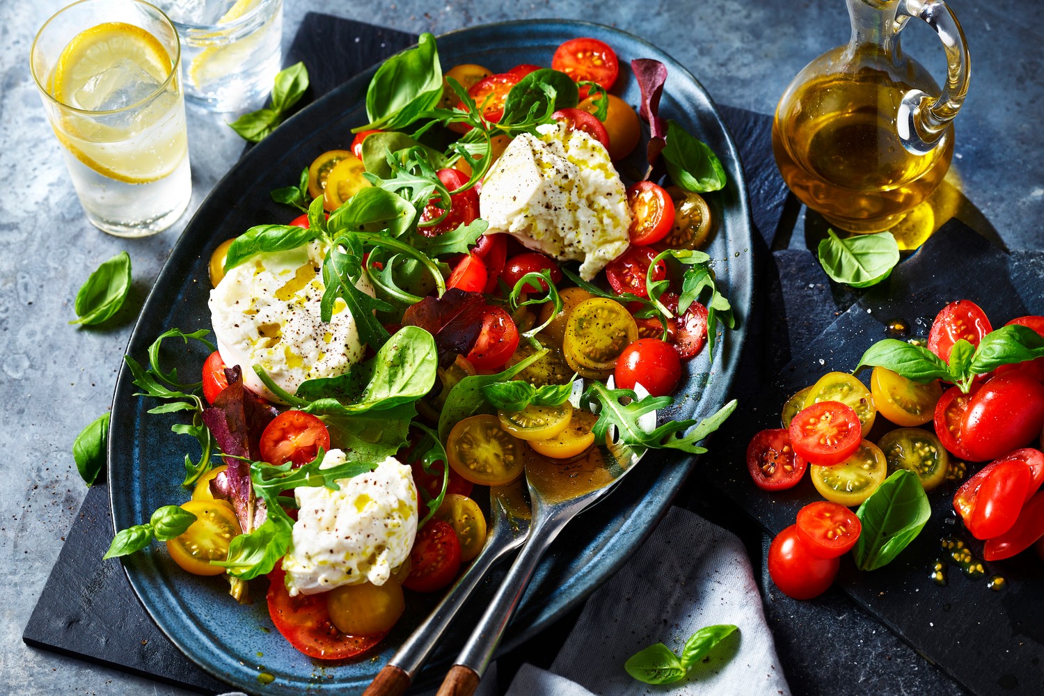 Burrata and heritage tomato salad