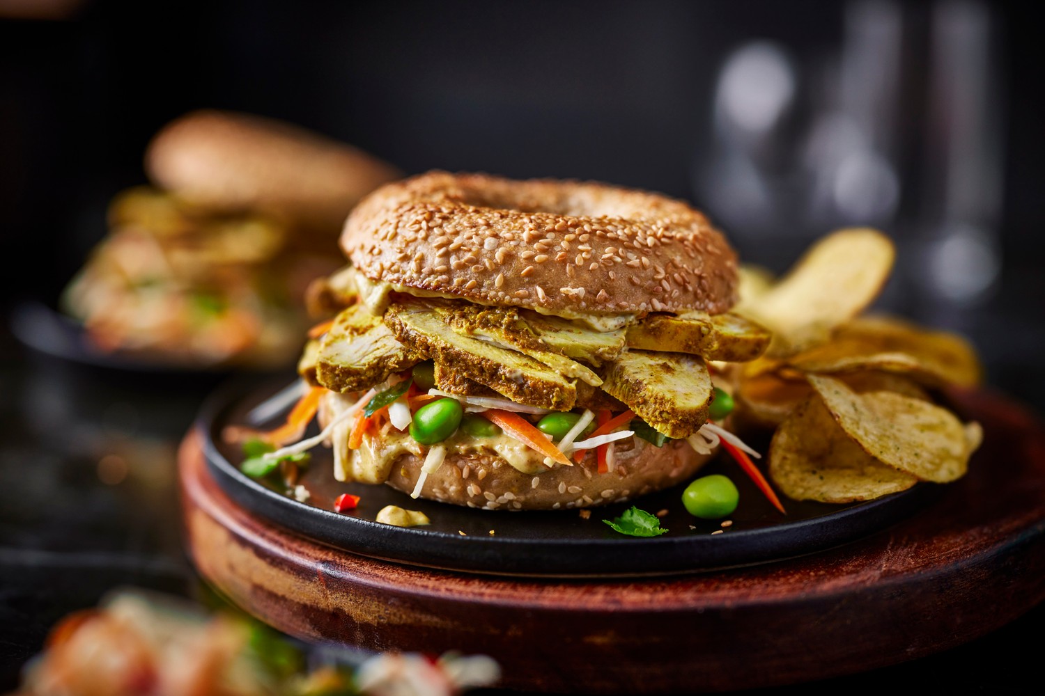 Chicken katsu mayo bagels