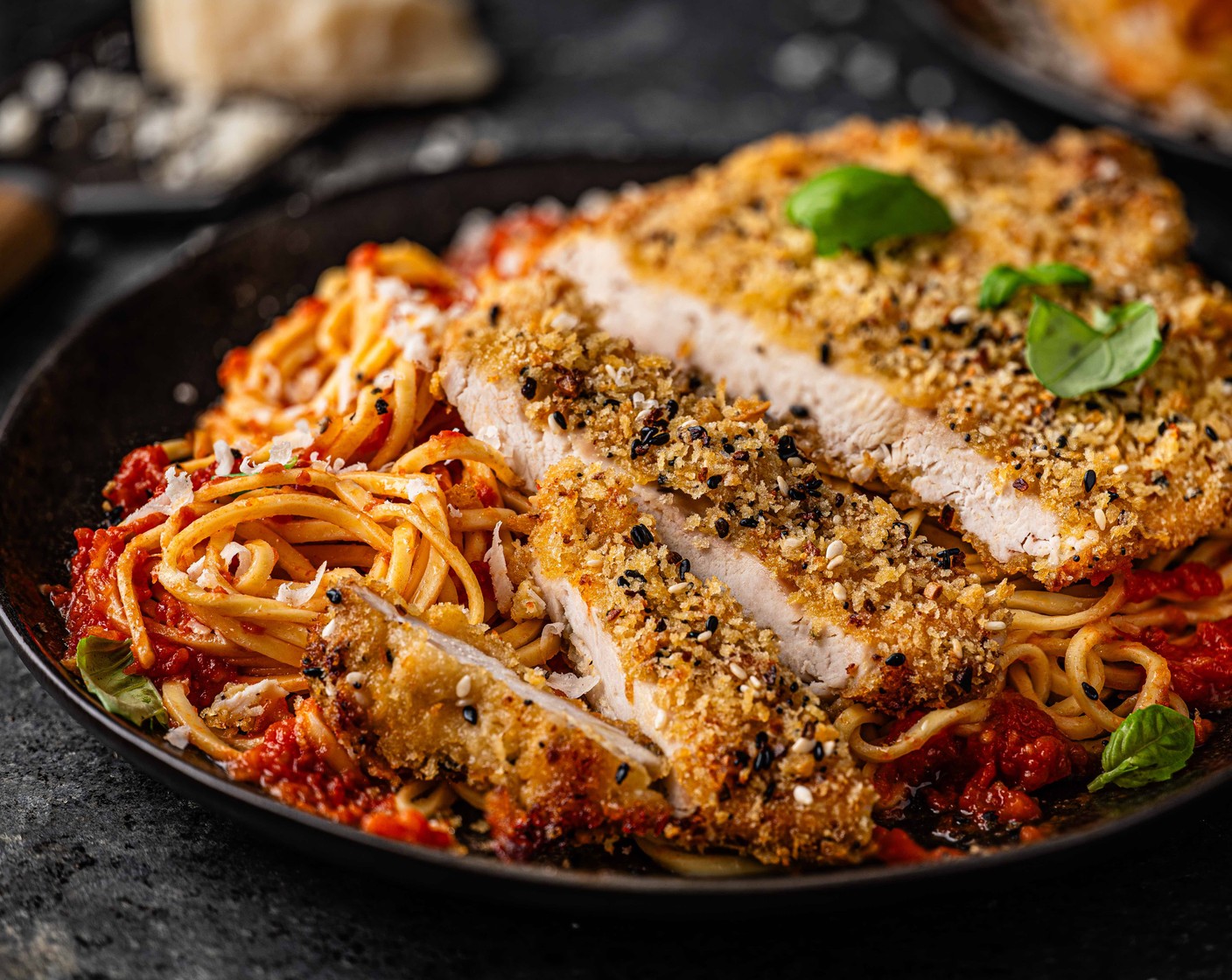 step 6 Cut the chicken into slices, if you like, and serve with the spaghetti.