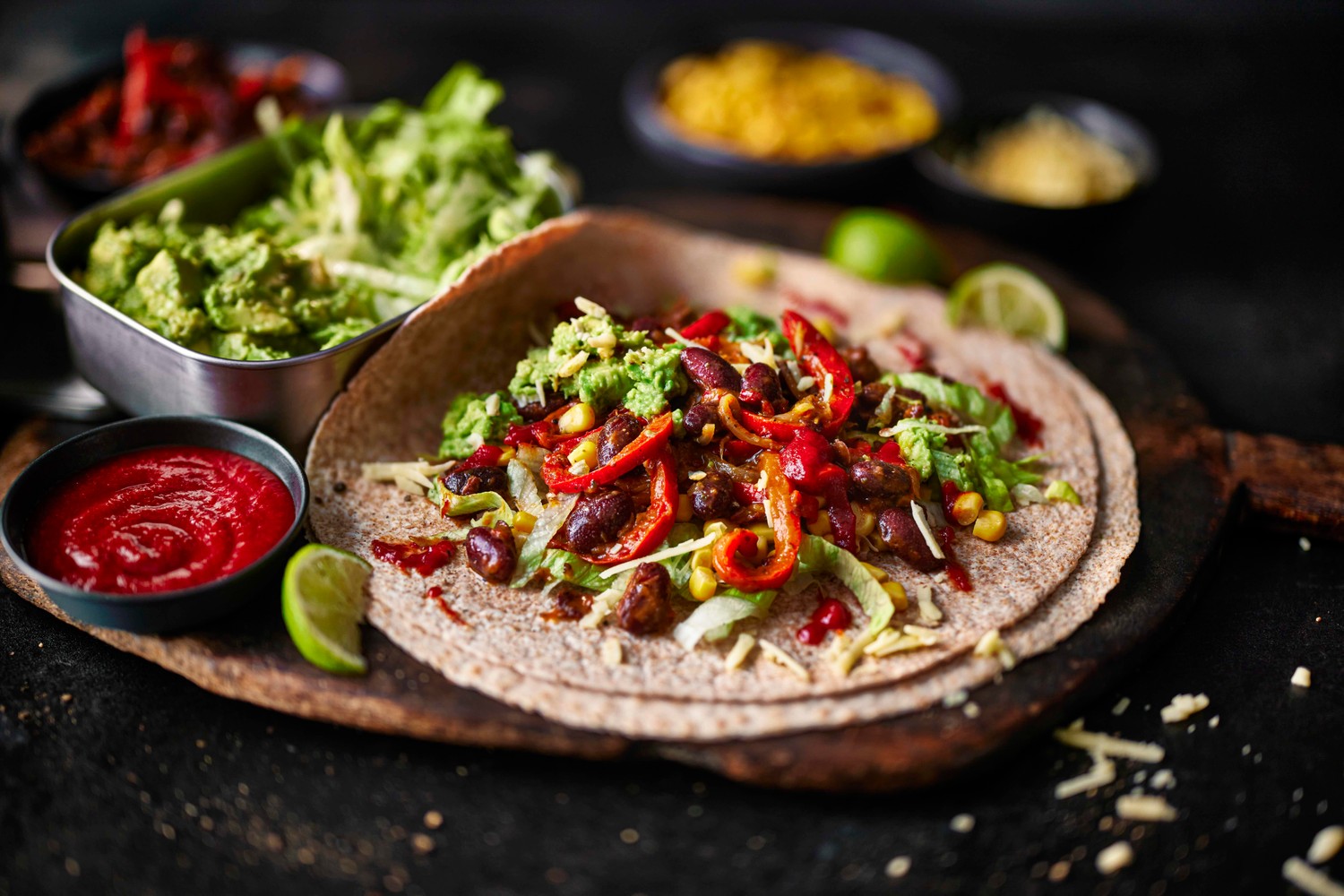 Healthy fajita bean wraps recipe