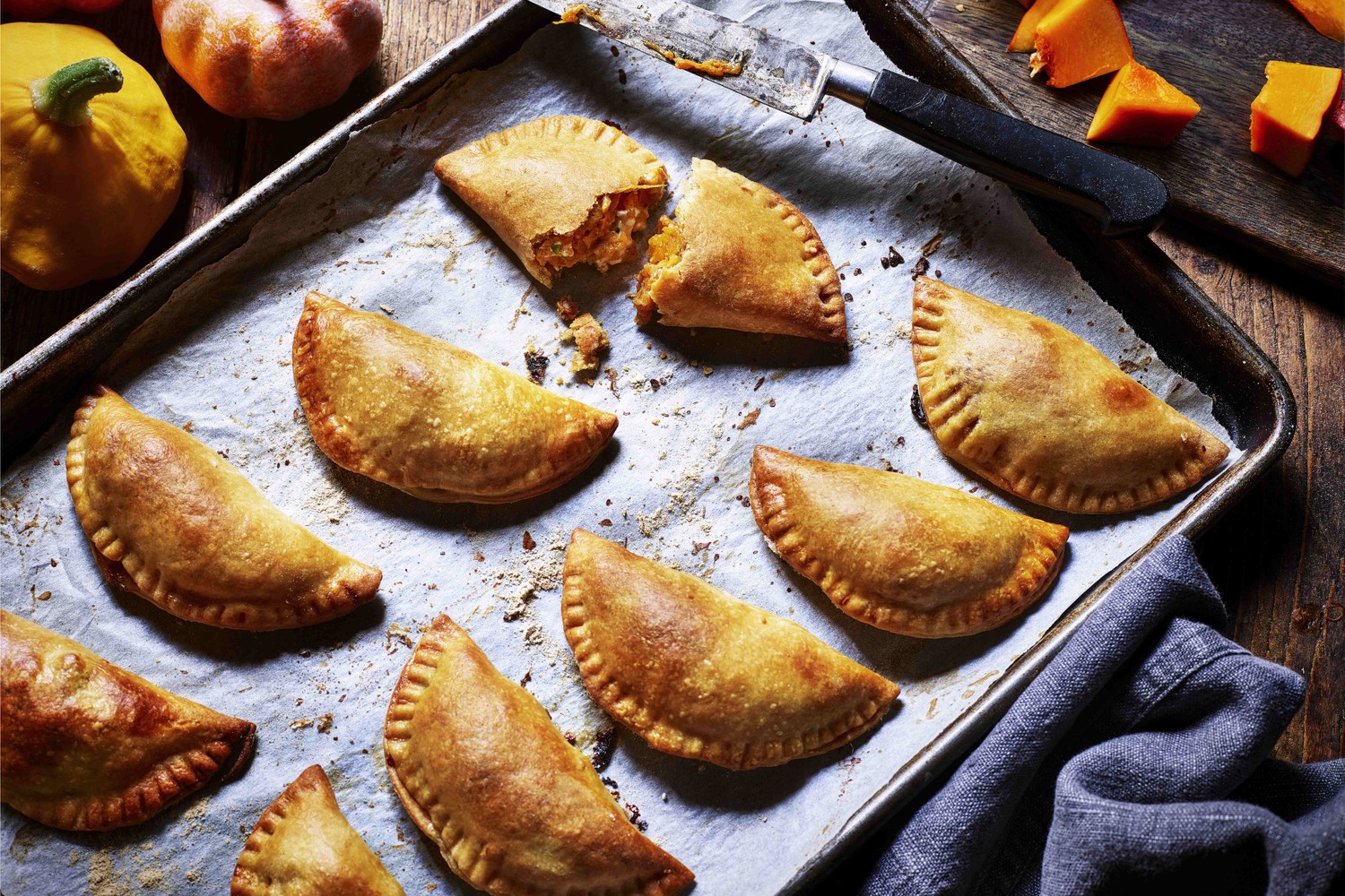 Pumpkin and goat's cheese empanadas