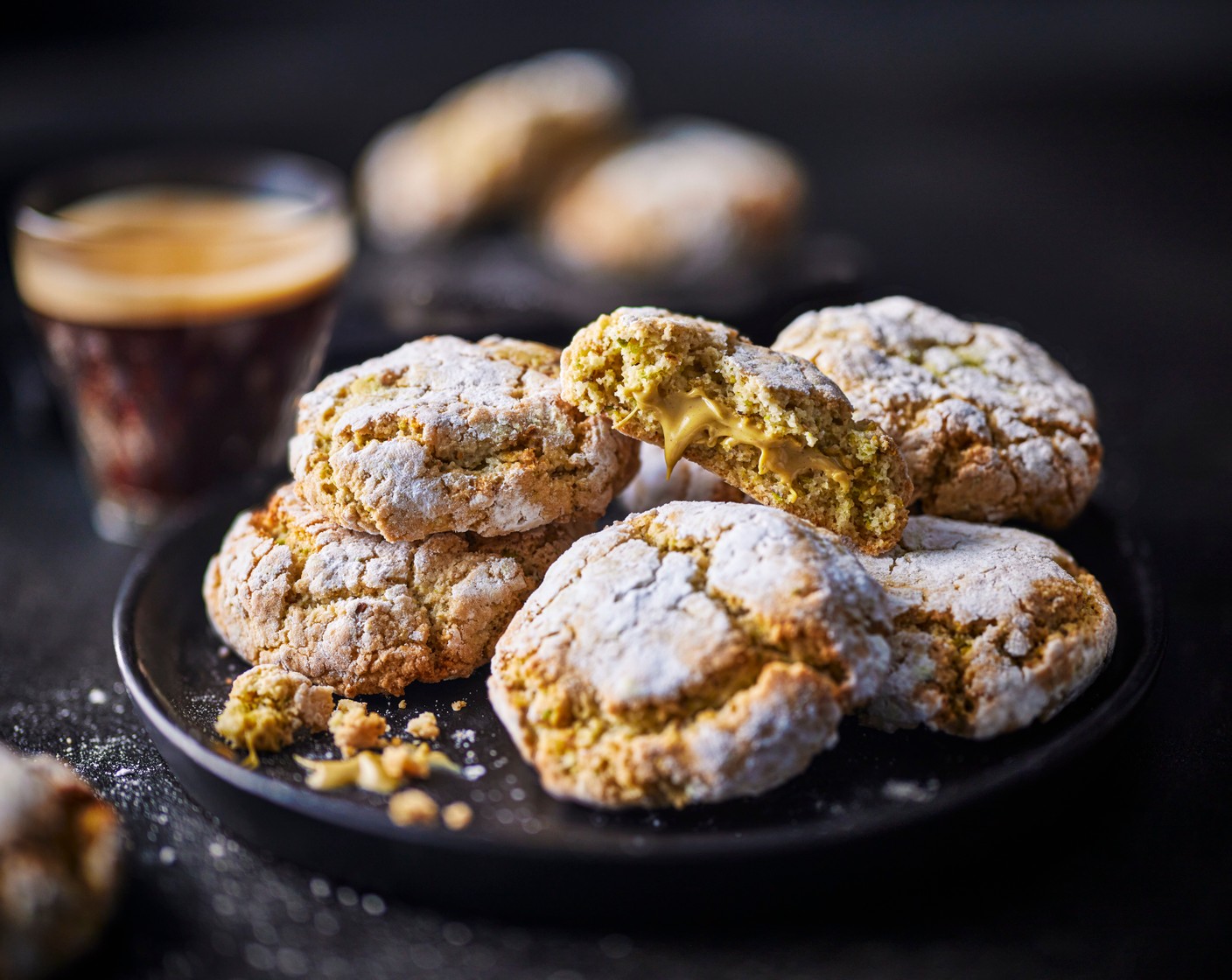 step 8 With two fingers, gently press the top of each amaretti to flatten it slightly, creating little discs. Pop them into the oven and bake for 12-14 minutes, until they are slightly brown and cracked. Remove from the oven and allow to cool before digging in.