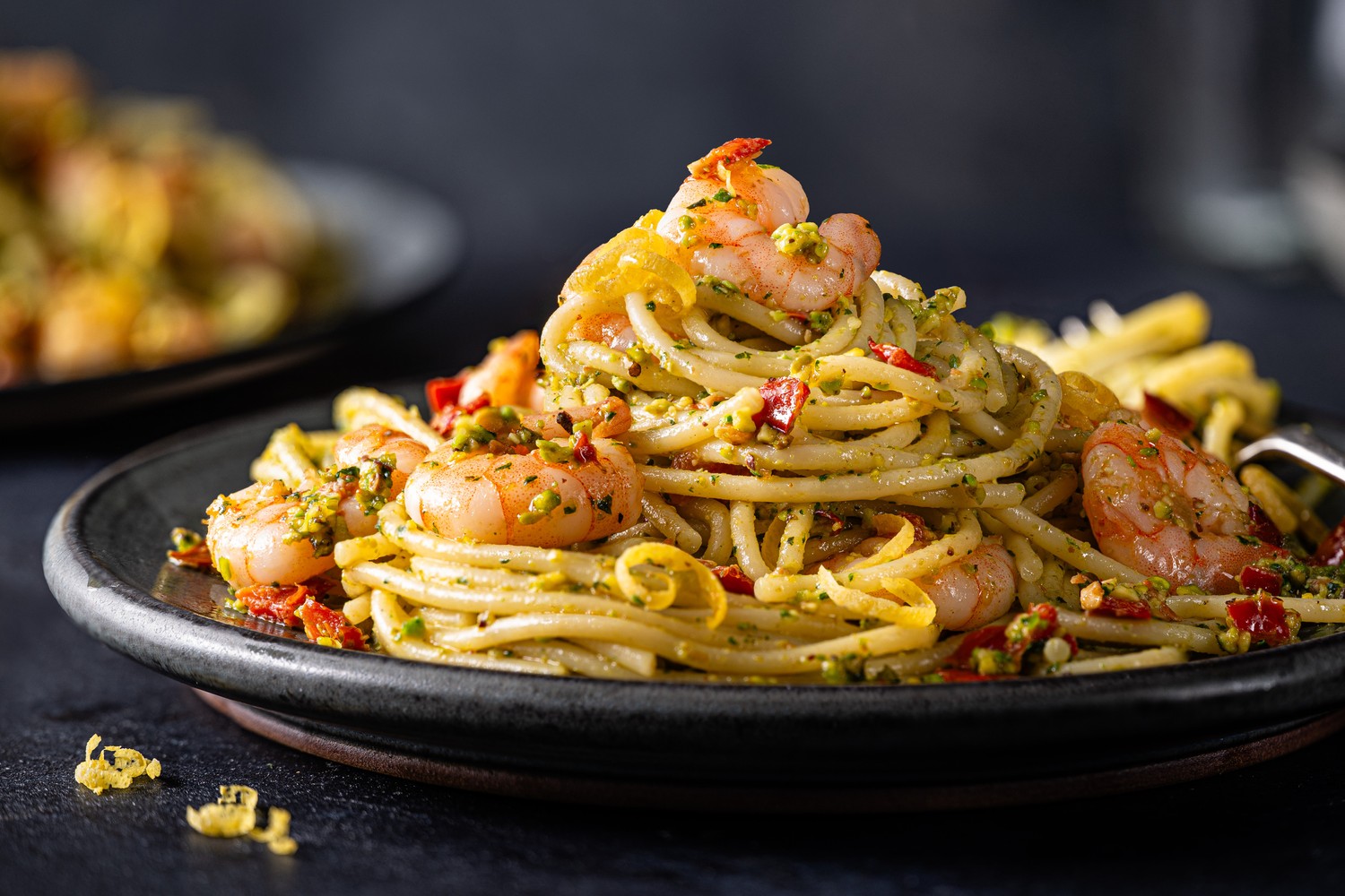 Prawn and pistachio pesto pasta recipe