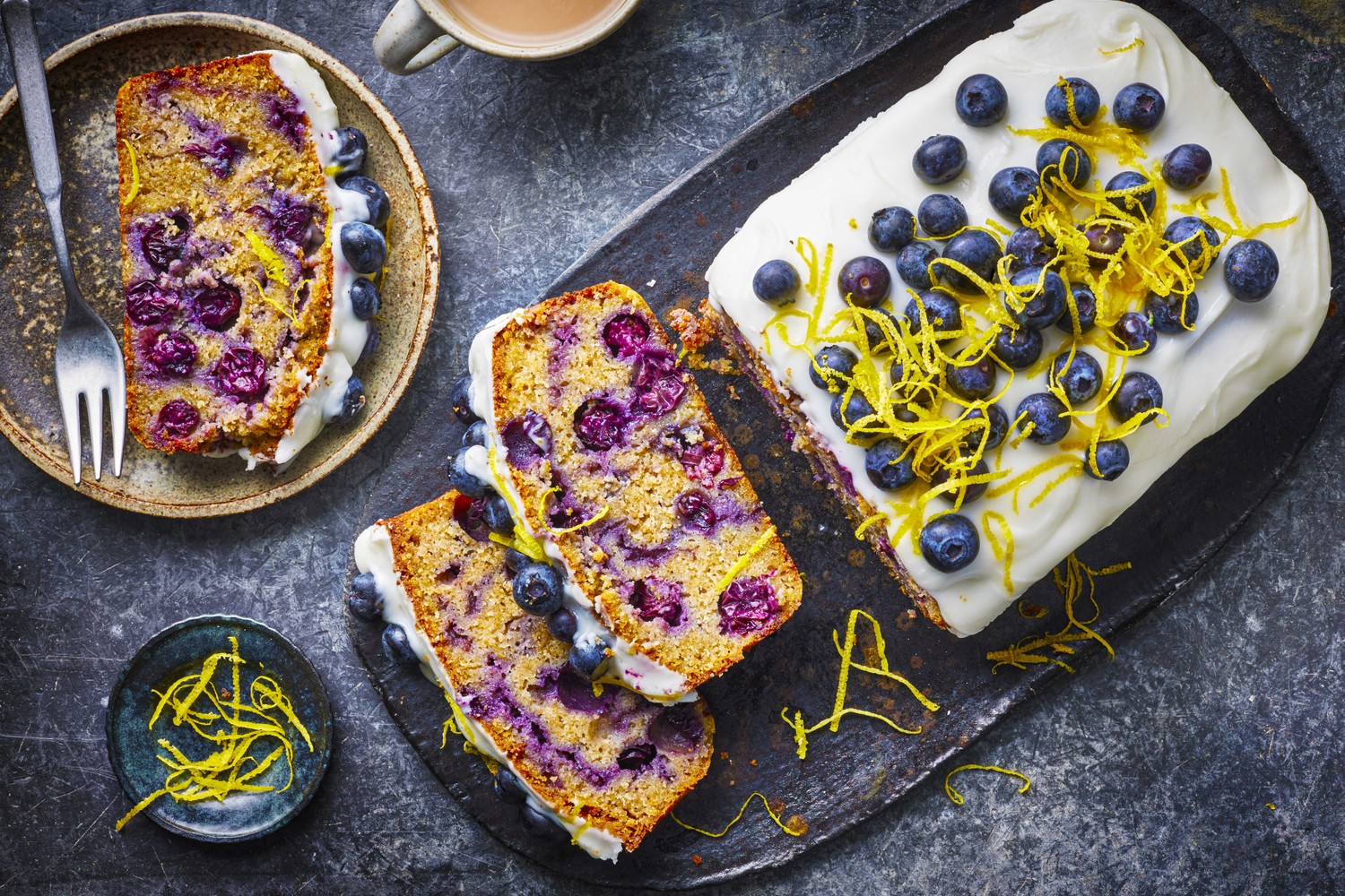 Tom Kerridge's blueberry and lemon loaf cake
