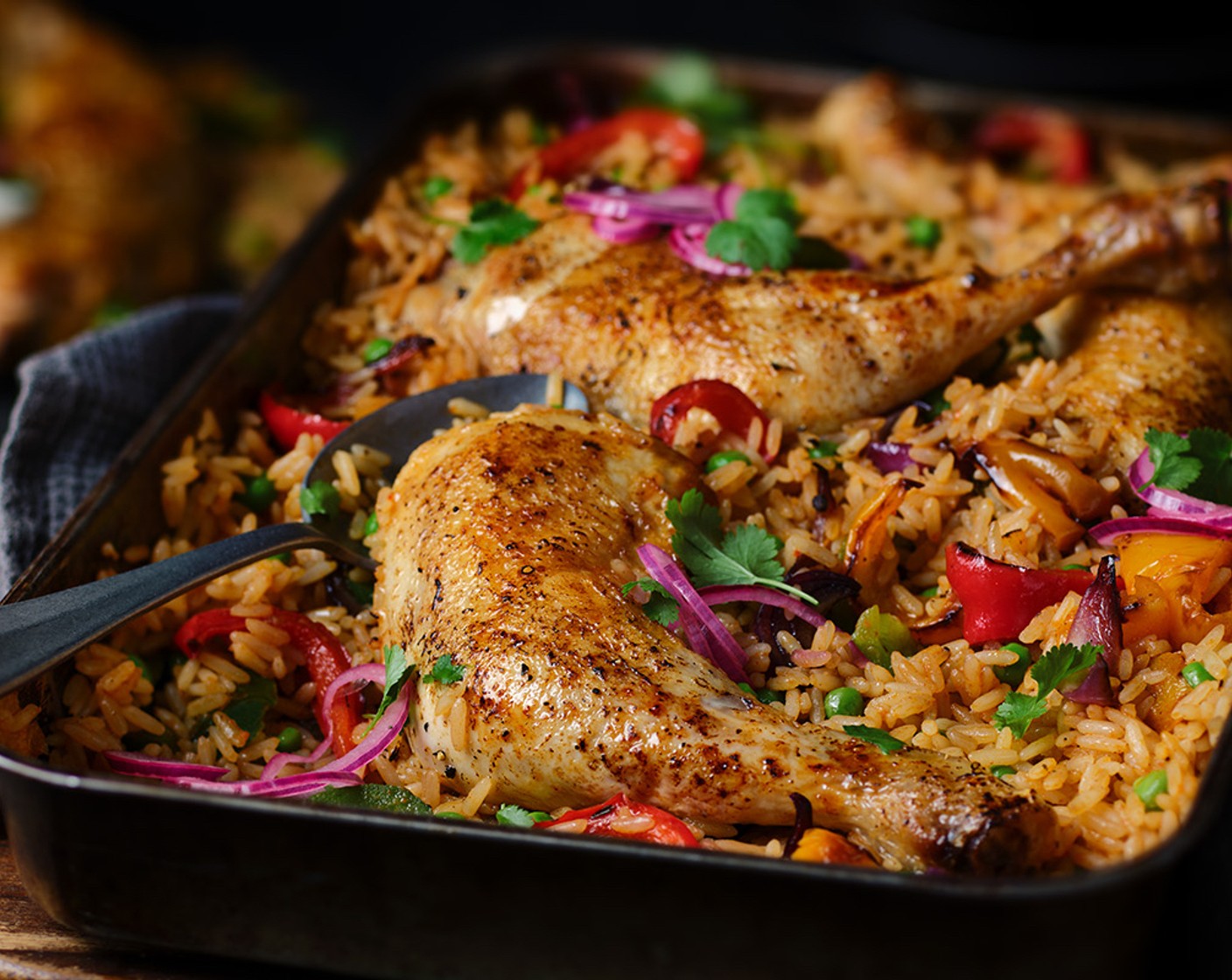 step 9 Drizzle over the yogurt (100 g) and scatter over the pickled onions and coriander (1 handful) (optional).