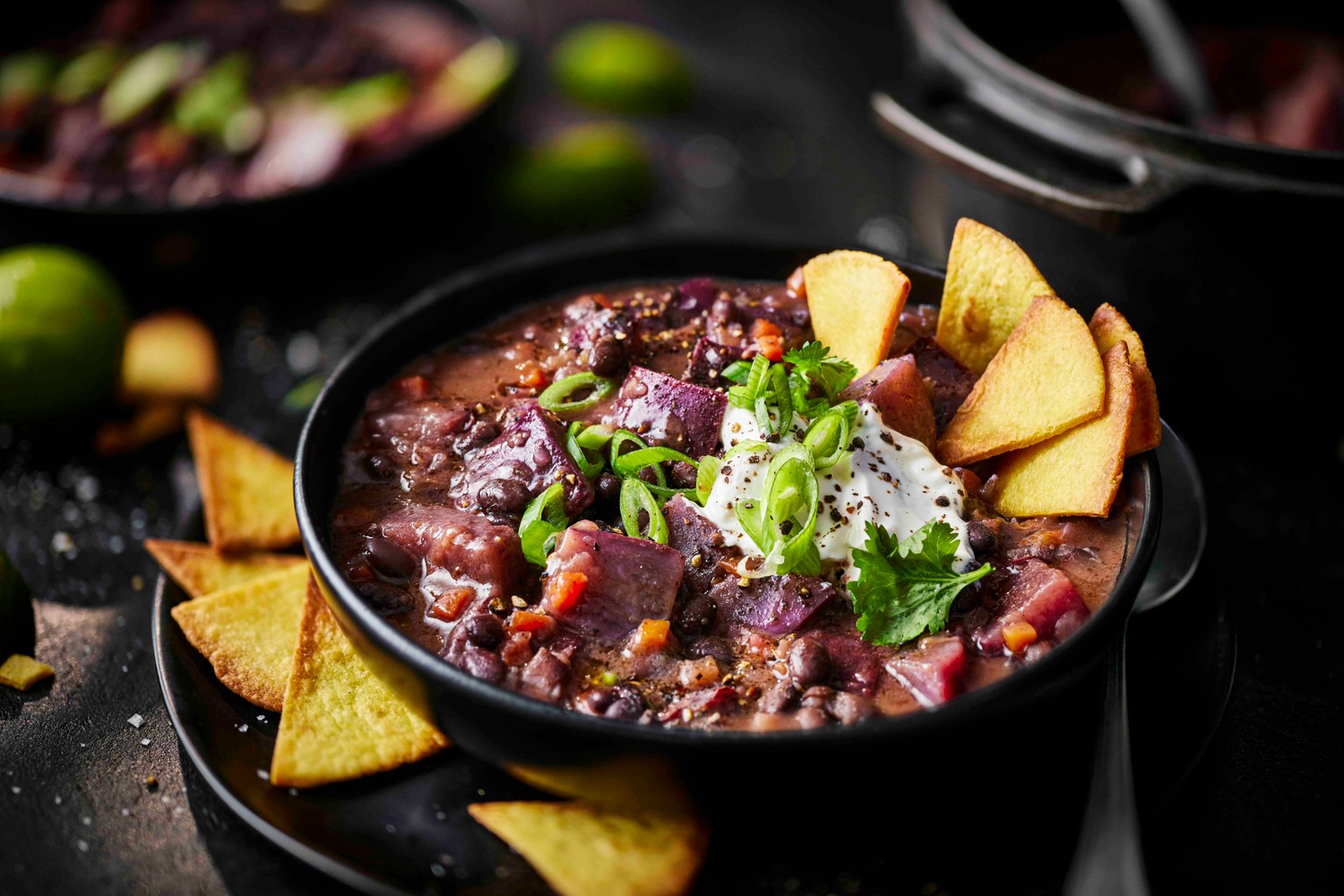 Purple sweet potato and black bean soup recipe