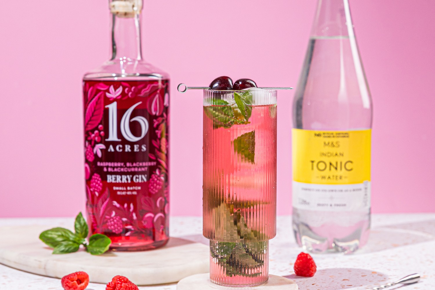 Berry and basil G&T