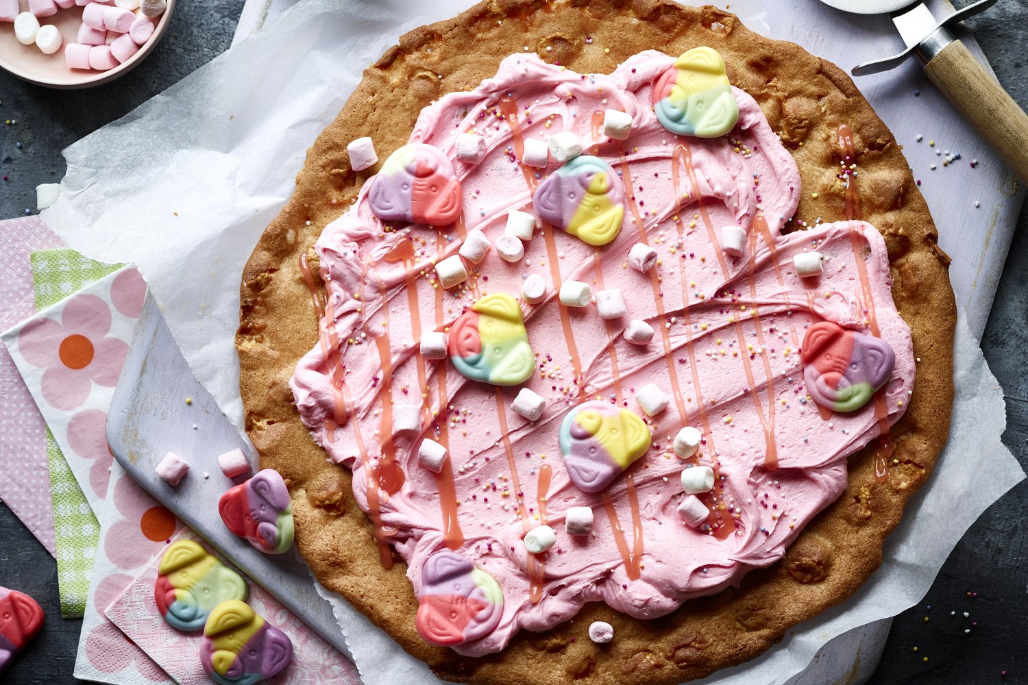 Giant Percy Pig cookie