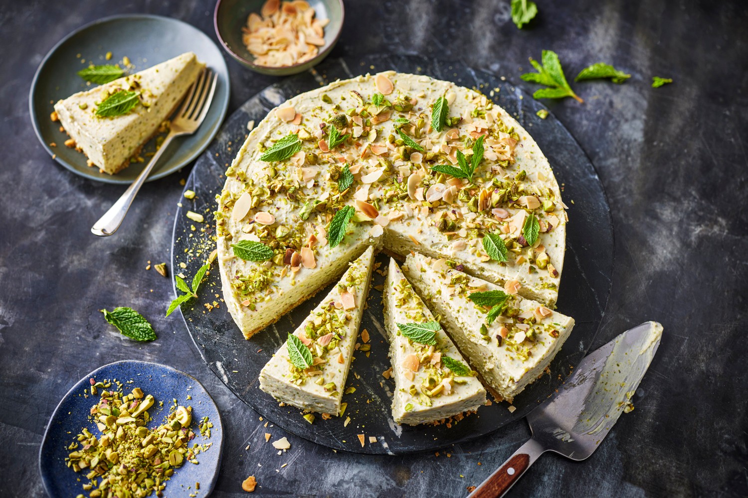 Pistachio cheesecake