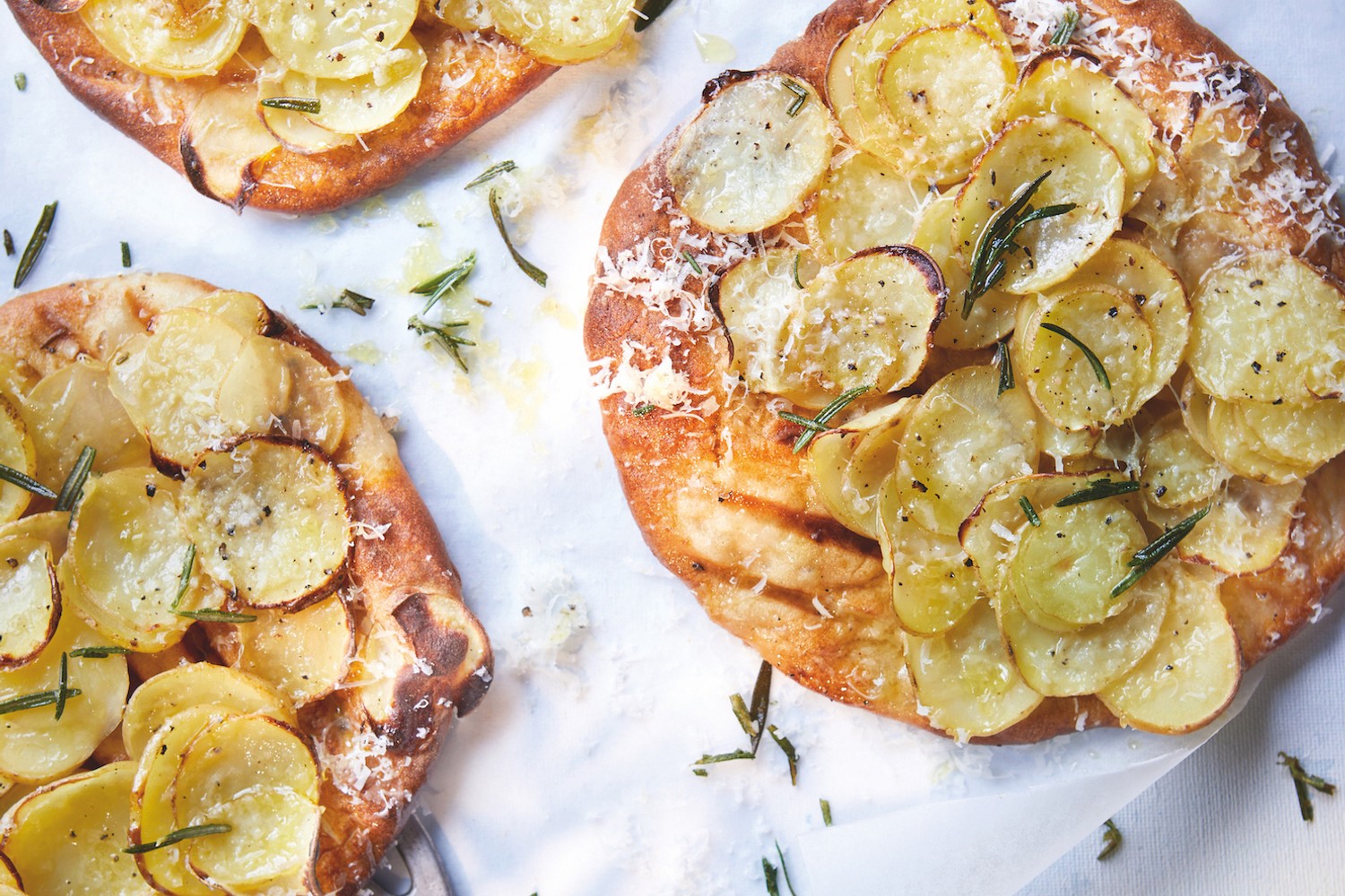 Truffled Jersey Royal flatbreads